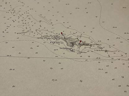 Carte geographique ancienn Ile Tabarca Espagne