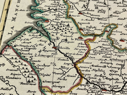 Carte geographique ancienne Abbeville Picardie