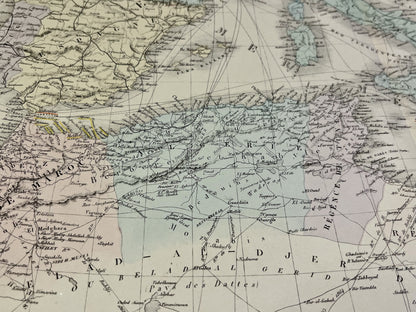 Carte geographique ancienne Afrique du Nord