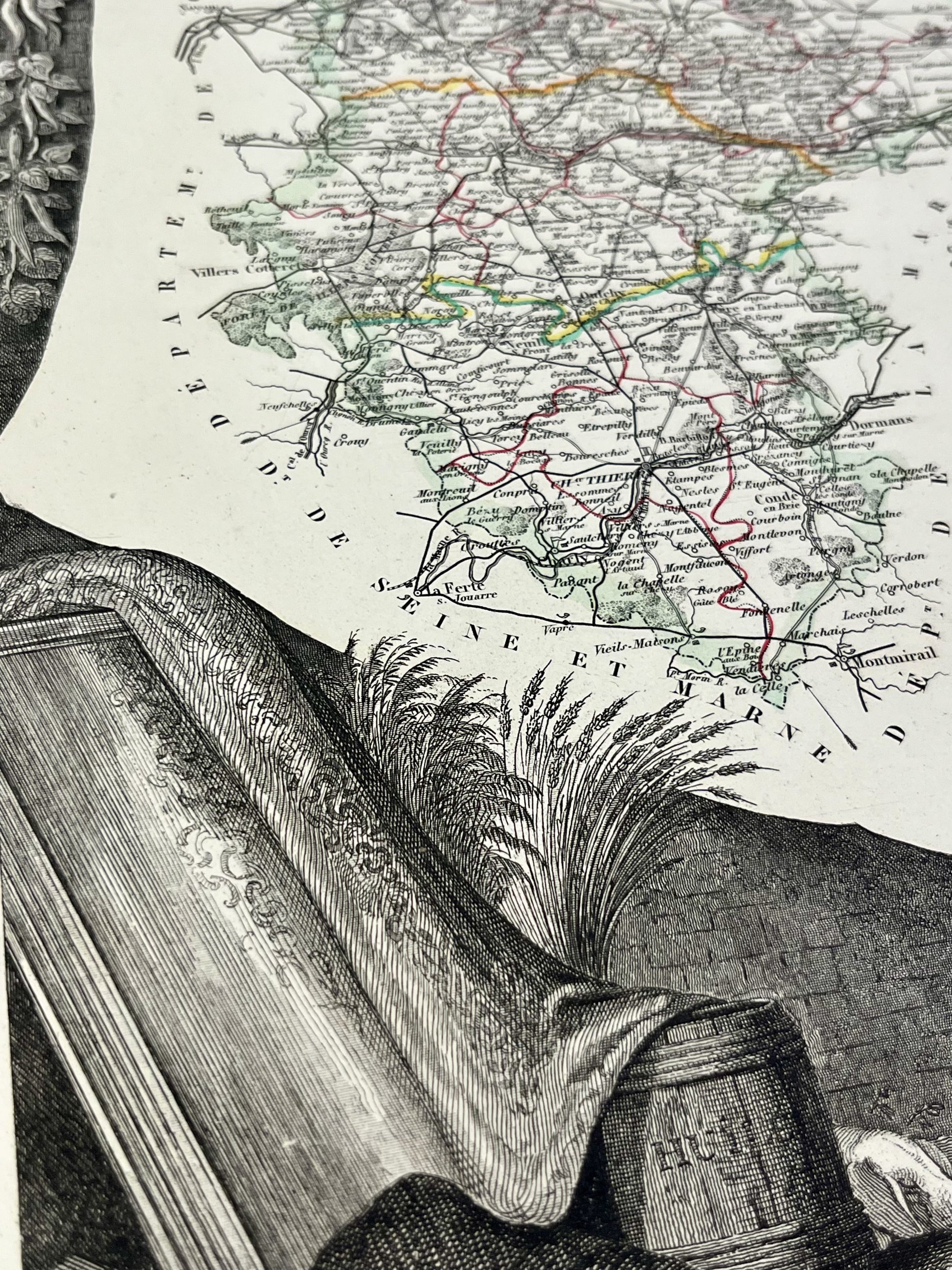 Carte geographique ancienne Aisne