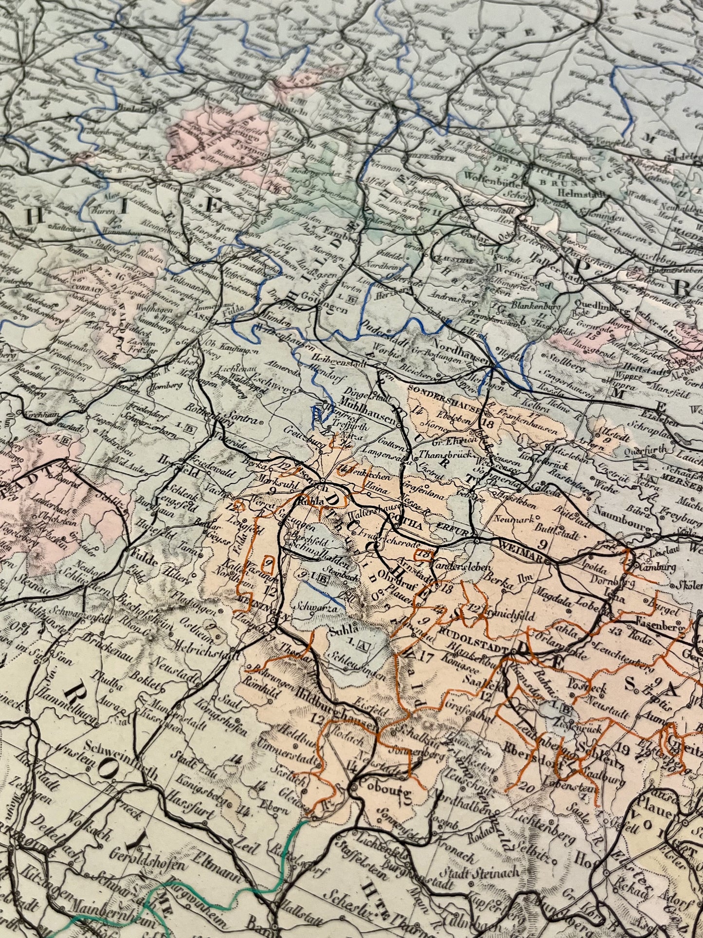 Carte geographique ancienne Allemagne occidentale