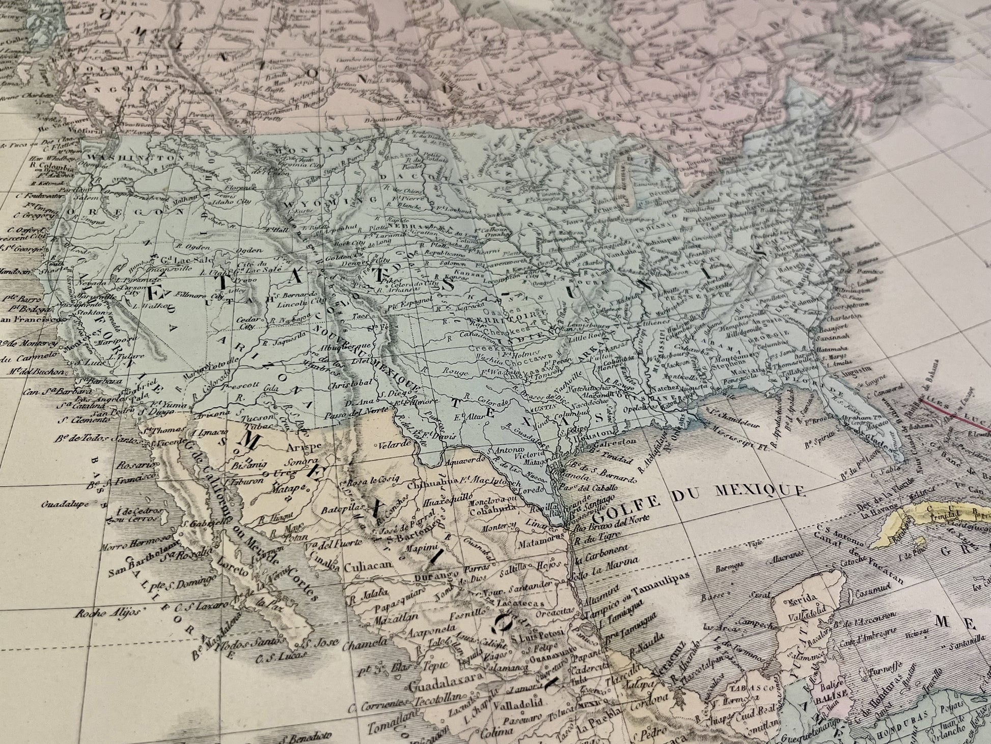 Carte geographique ancienne Amerique Nord