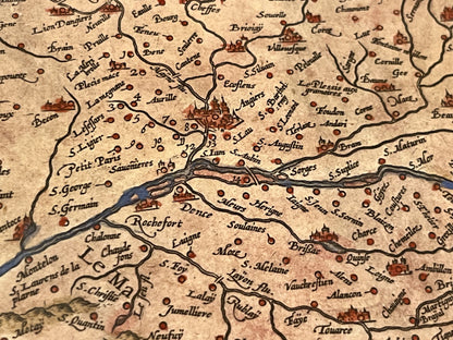 Carte geographique ancienne Anjou Angers