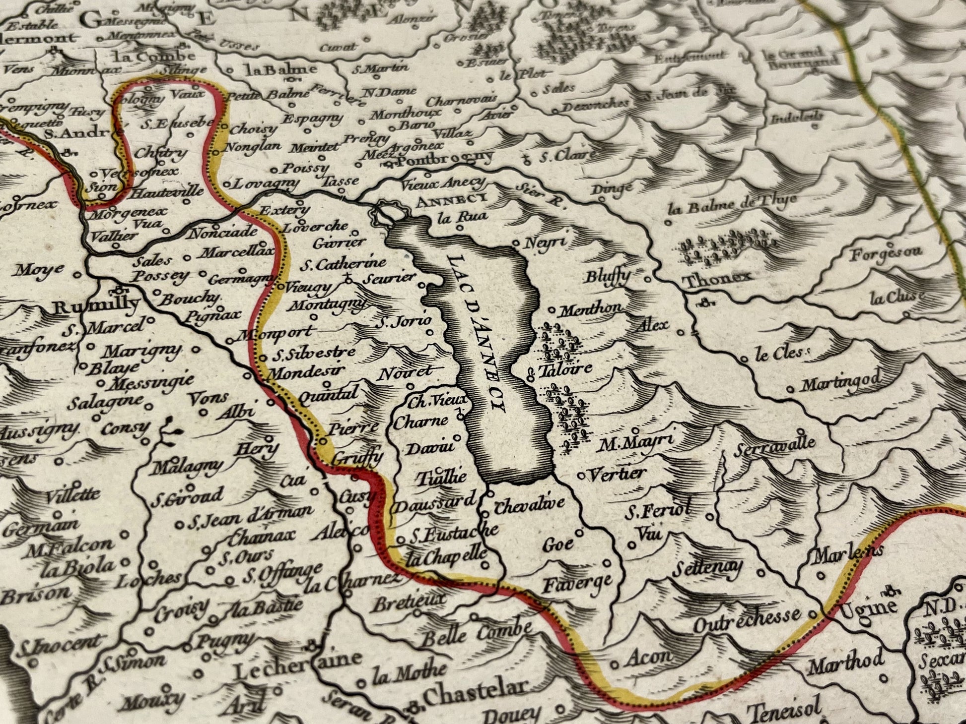 Carte geographique ancienne Annecy Savoie