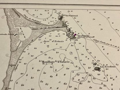 Carte geographique ancienne Anse Estacio Espagne