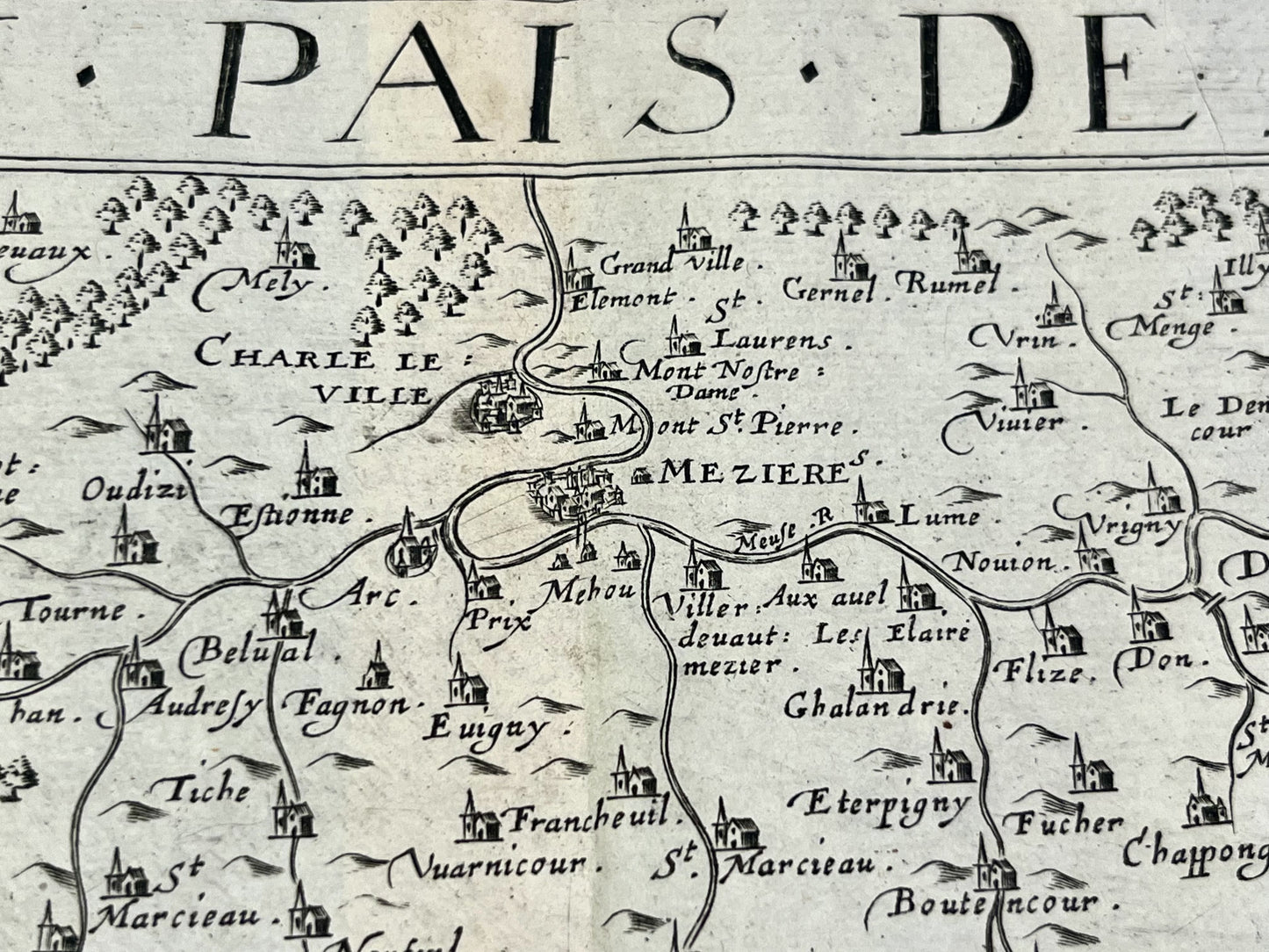 Carte geographique ancienne Ardennes Rethelois