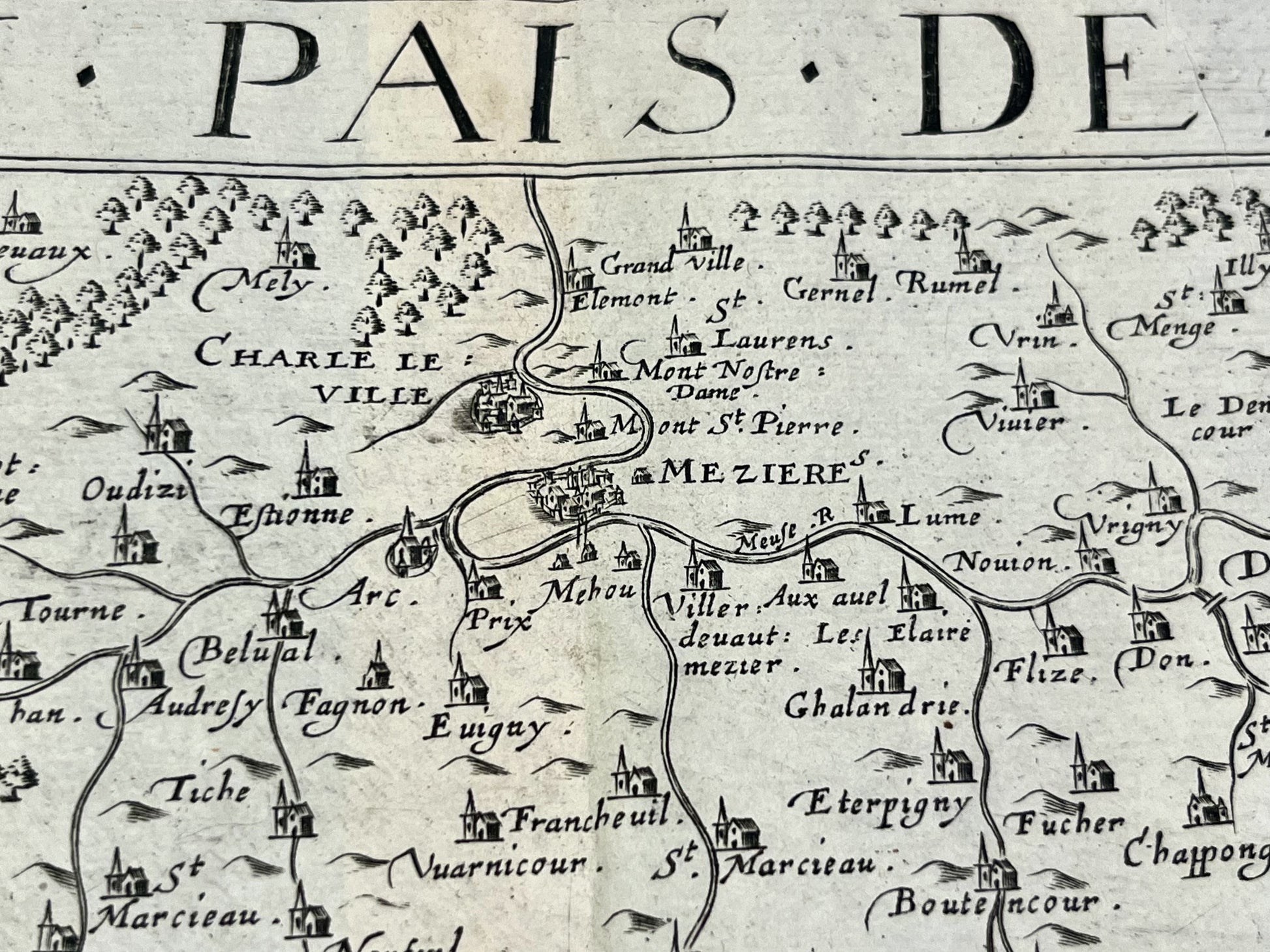 Carte geographique ancienne Ardennes Rethelois