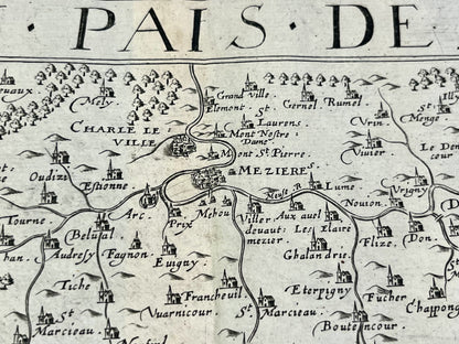 Carte geographique ancienne Ardennes Rethelois