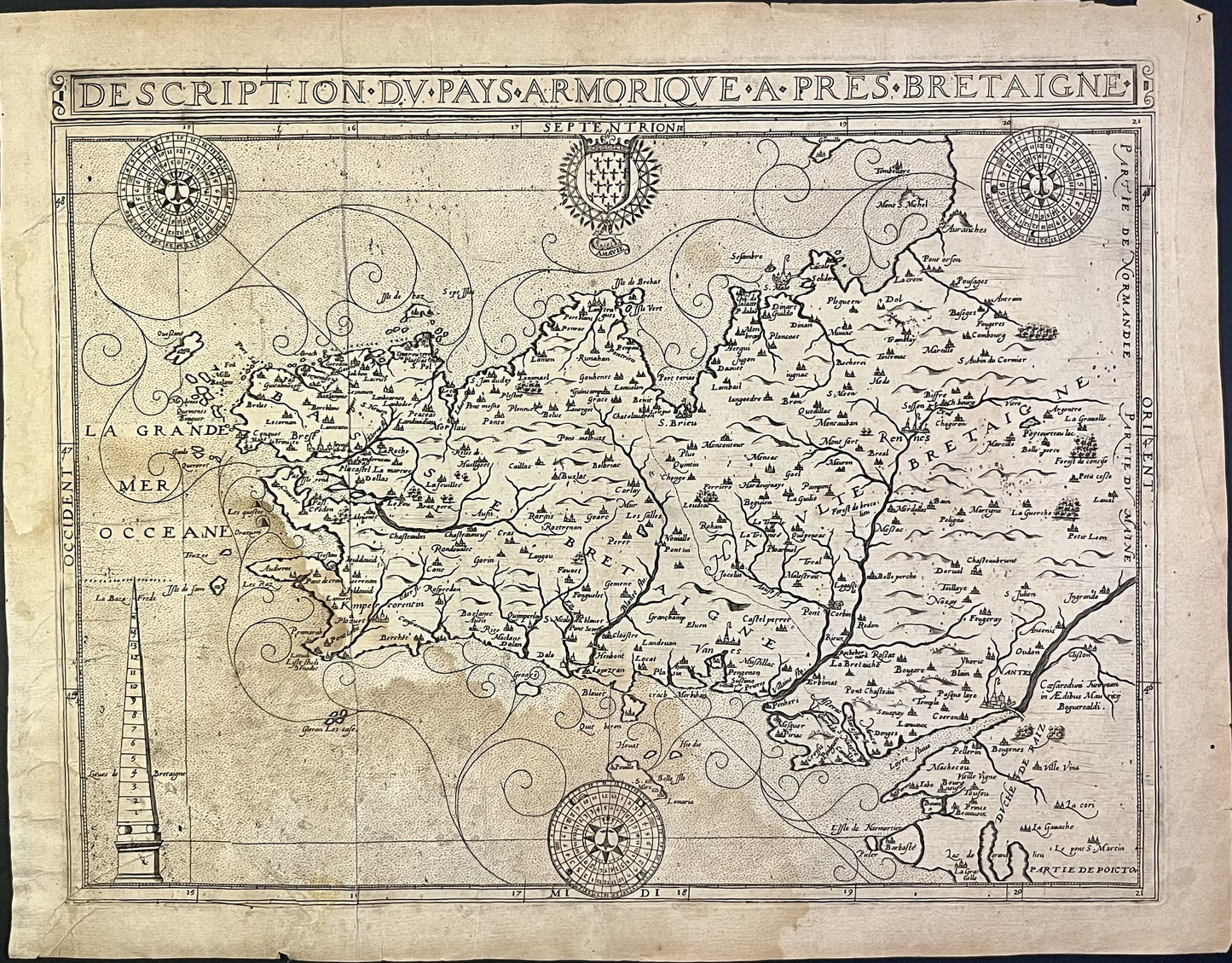 Carte geographique ancienne Armorique