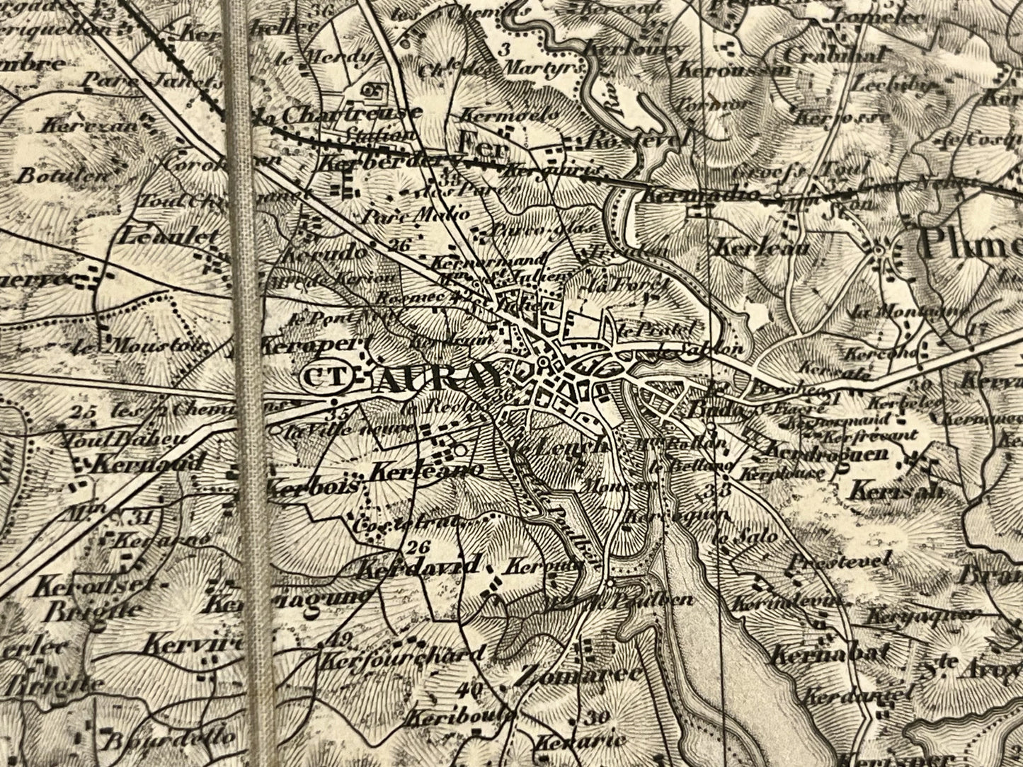 Carte geographique ancienne Auray