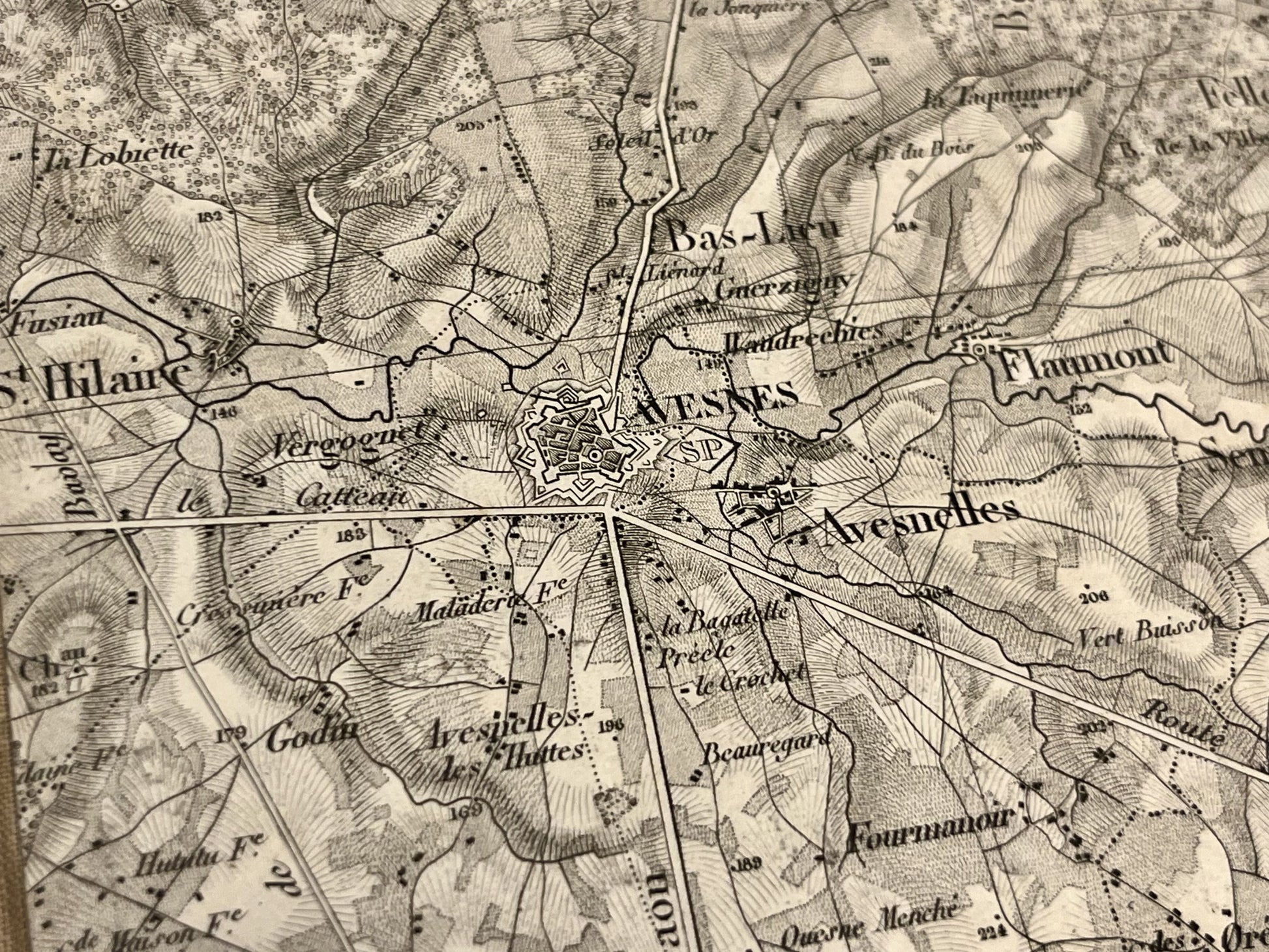Carte geographique ancienne Avesnes