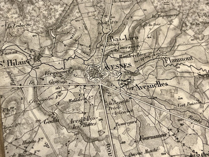 Carte geographique ancienne Avesnes