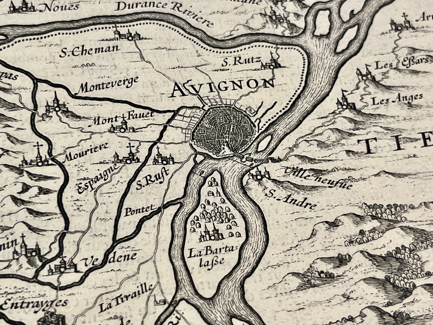 Carte geographique ancienne Avignon