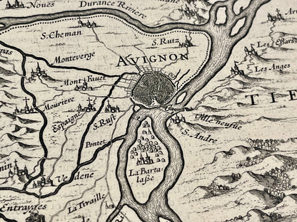 Carte geographique ancienne Avignon