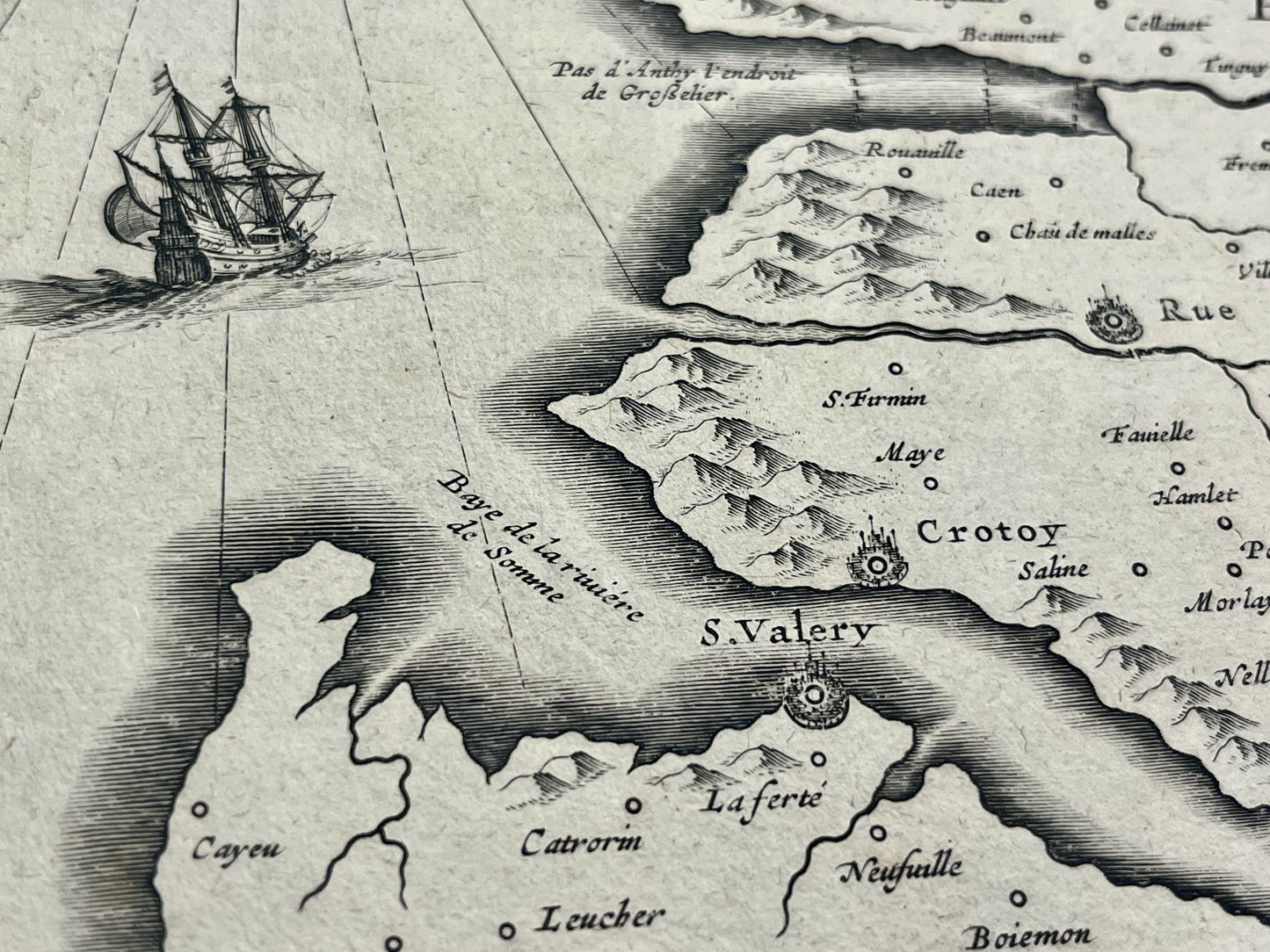 Carte geographique ancienne Baie de Somme