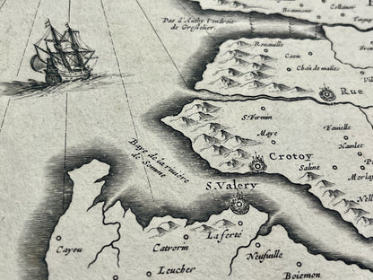 Carte geographique ancienne Baie de Somme