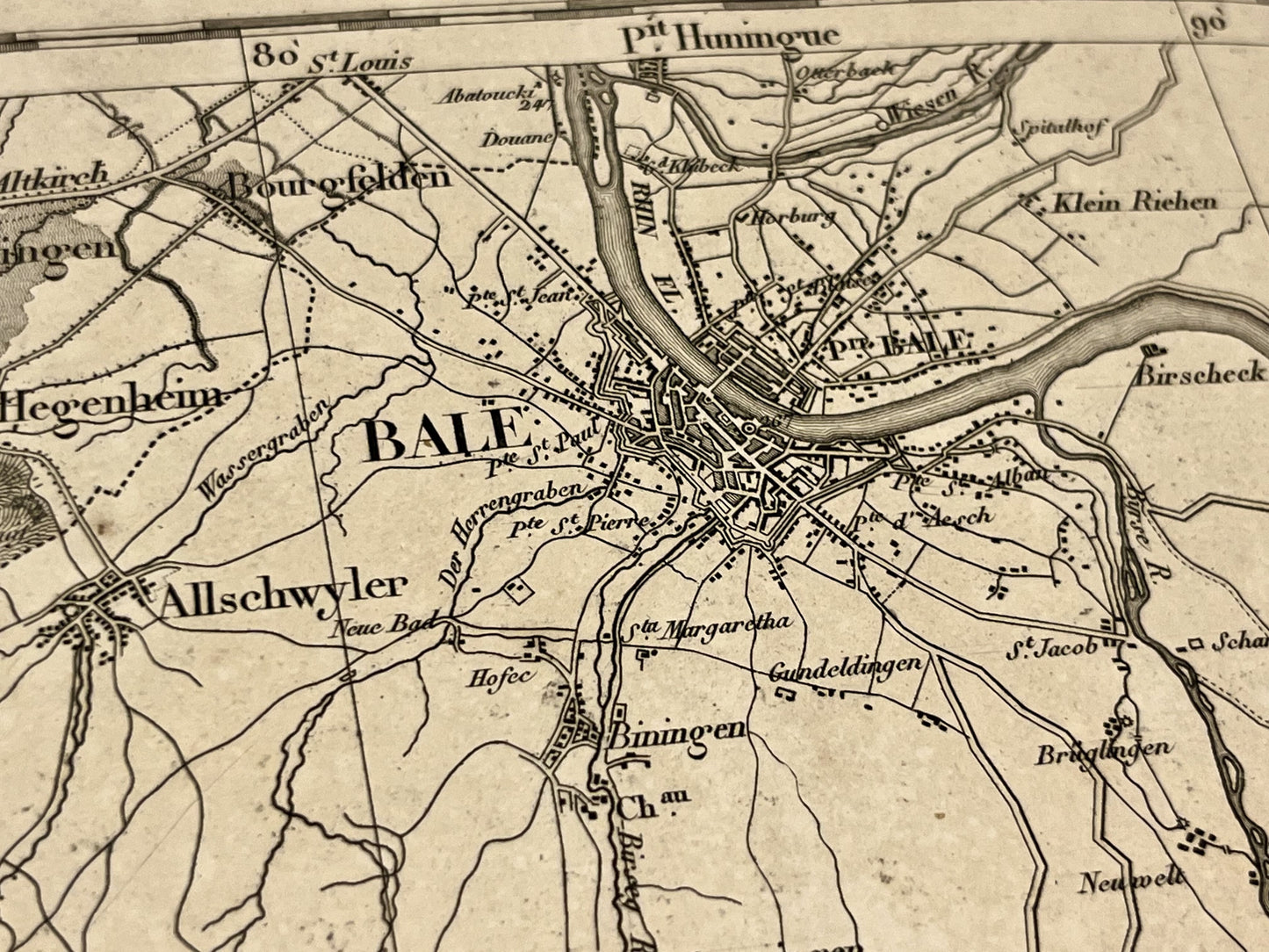 Carte geographique ancienne Bale