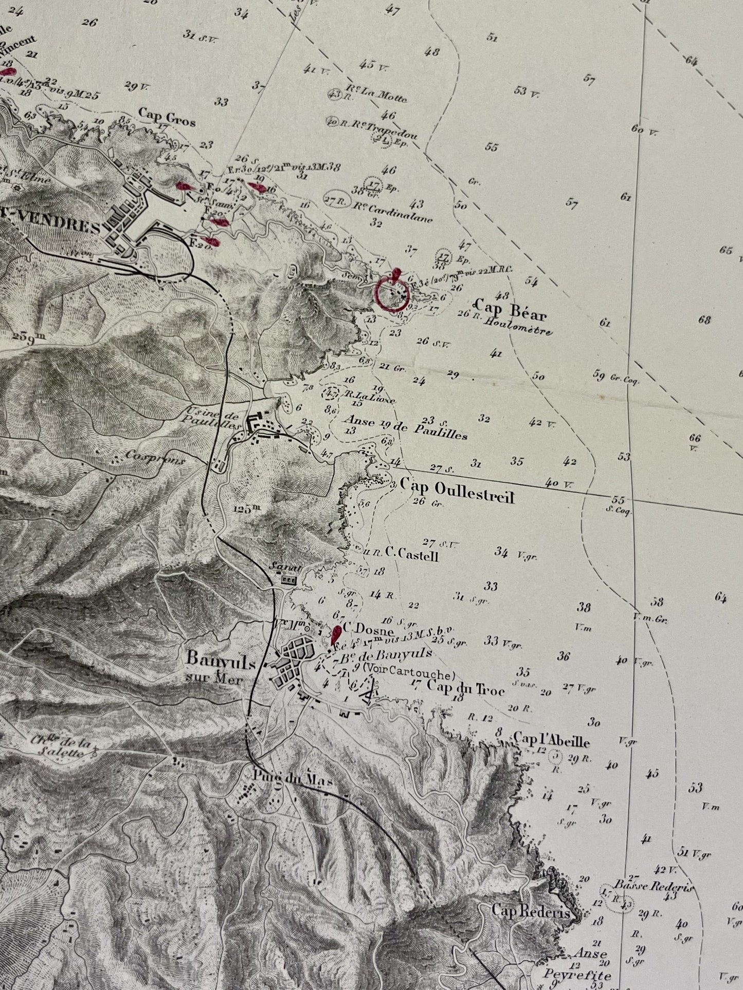 Carte geographique ancienne Banuyls-sur-Mer