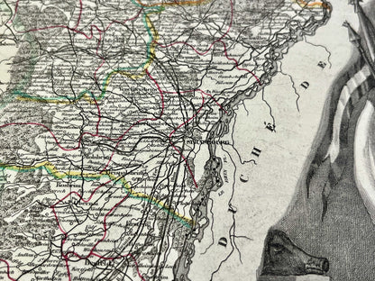 Carte geographique ancienne Bas-Rhin Strasbourg