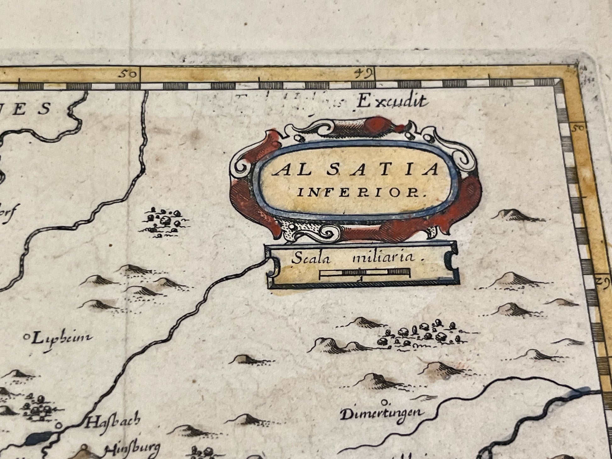 Carte geographique ancienne Basse-Alsace