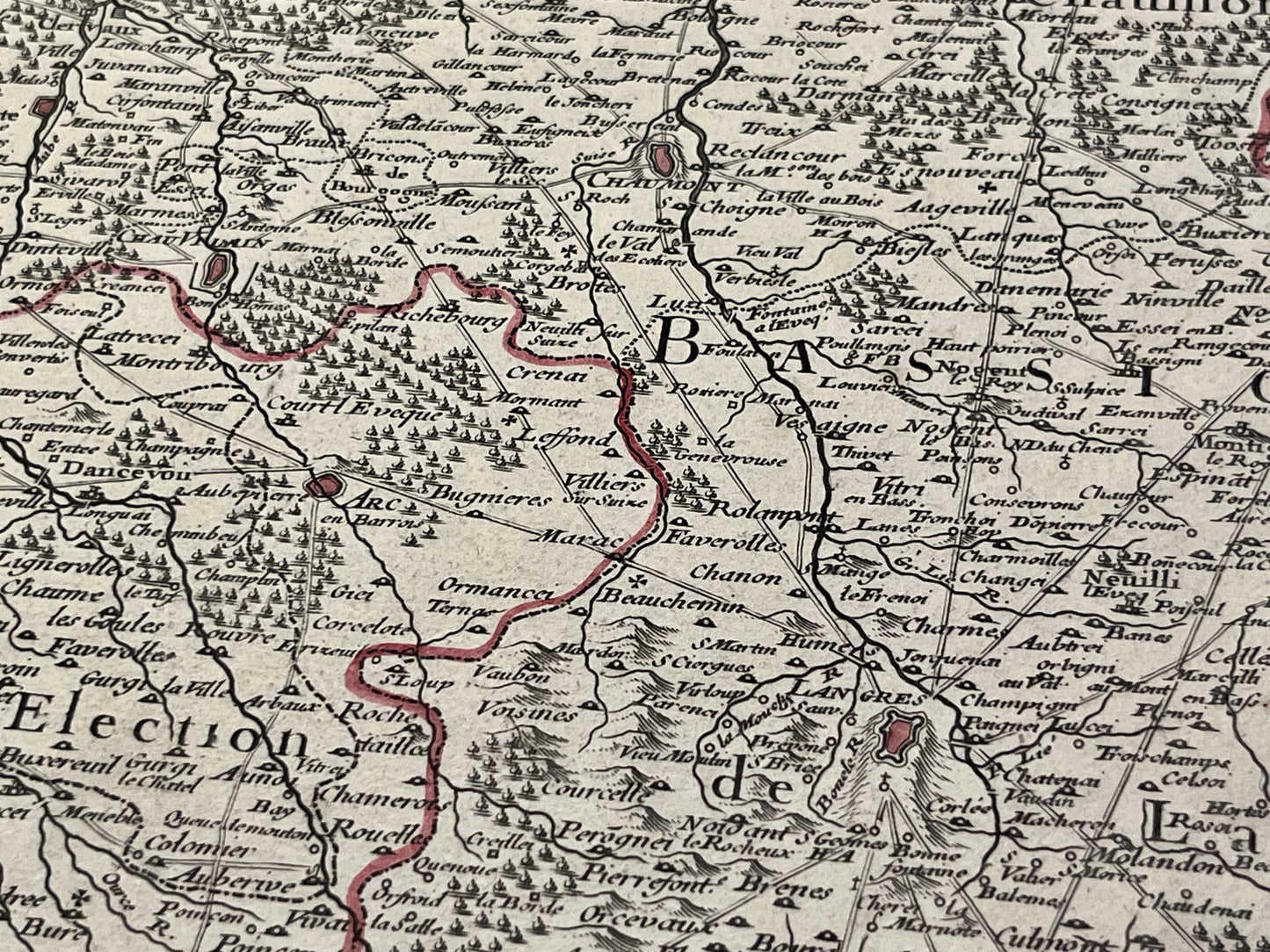 Carte geographique ancienne Bassigny Champagne