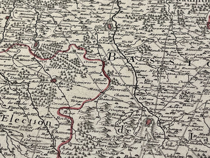 Carte geographique ancienne Bassigny Champagne
