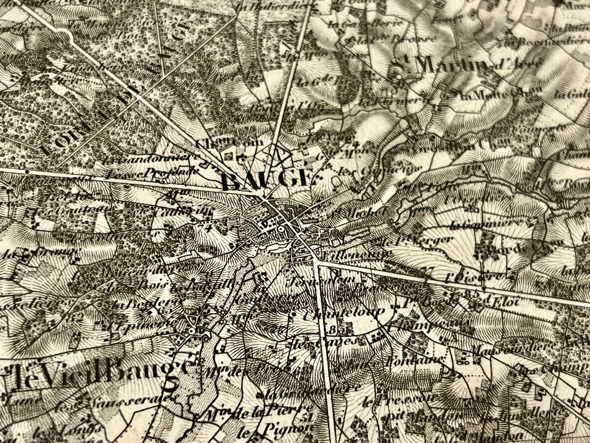 Carte geographique ancienne Bauge