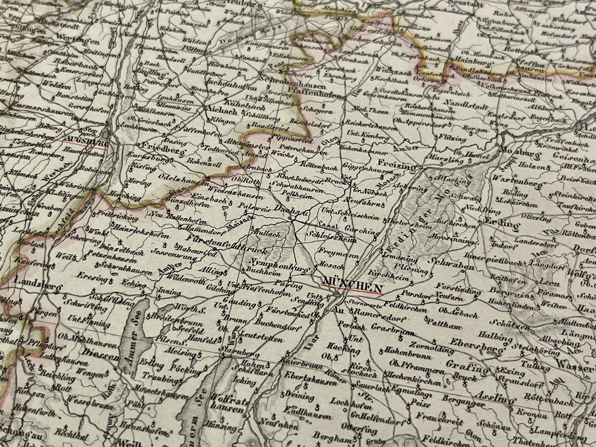 Carte geographique ancienne Baviere