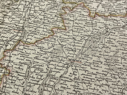 Carte geographique ancienne Baviere