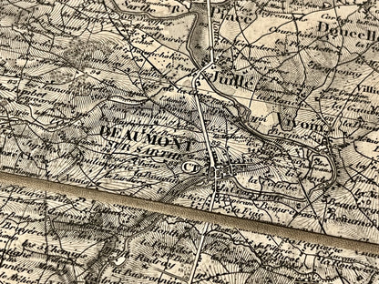 Carte geographique ancienne Beaumont-sur-Sarthe