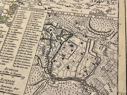 Carte geographique ancienne Beauvais Oise