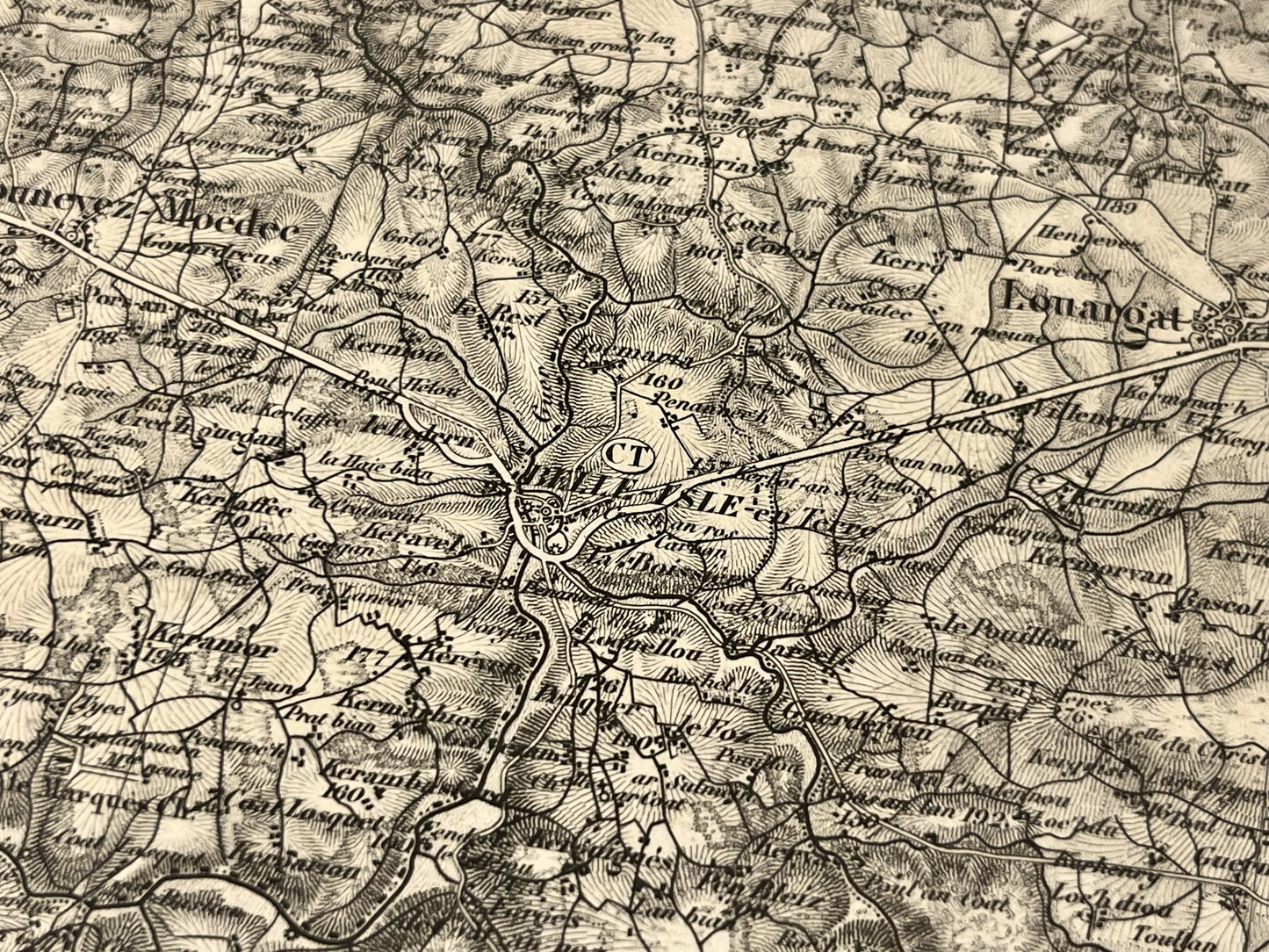 Carte geographique ancienne Belle-Isle-en-Terre