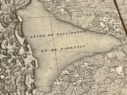 Carte geographique ancienne Biscarosse Parentis