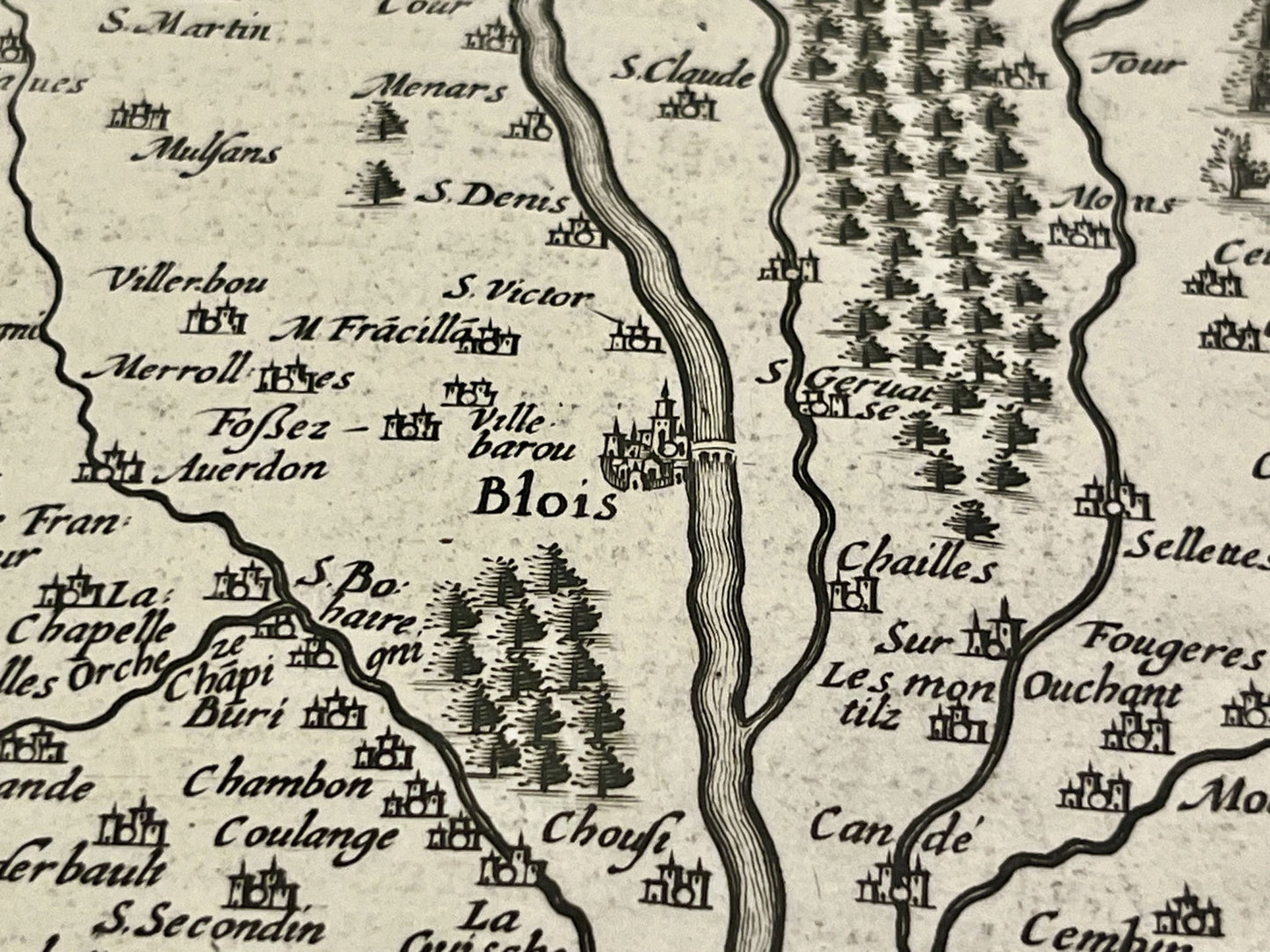 Carte geographique ancienne Blois