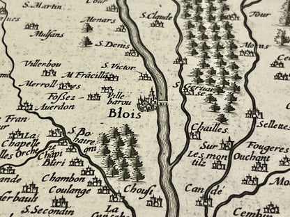 Carte geographique ancienne Blois