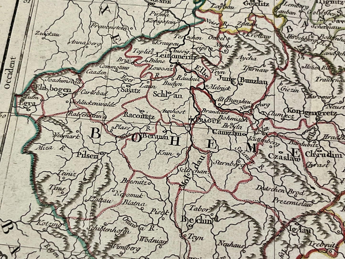 Carte geographique ancienne Boheme