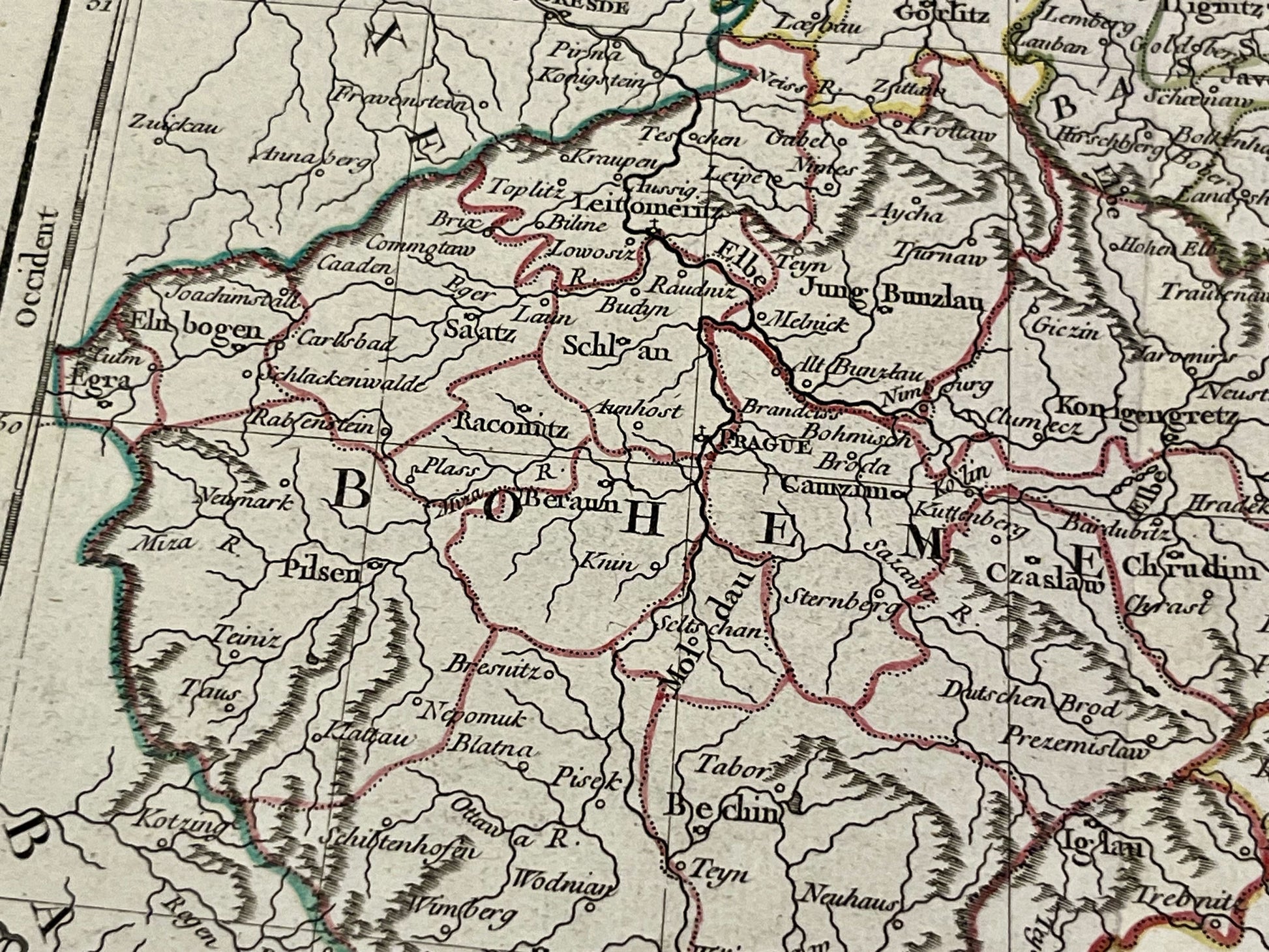 Carte geographique ancienne Boheme