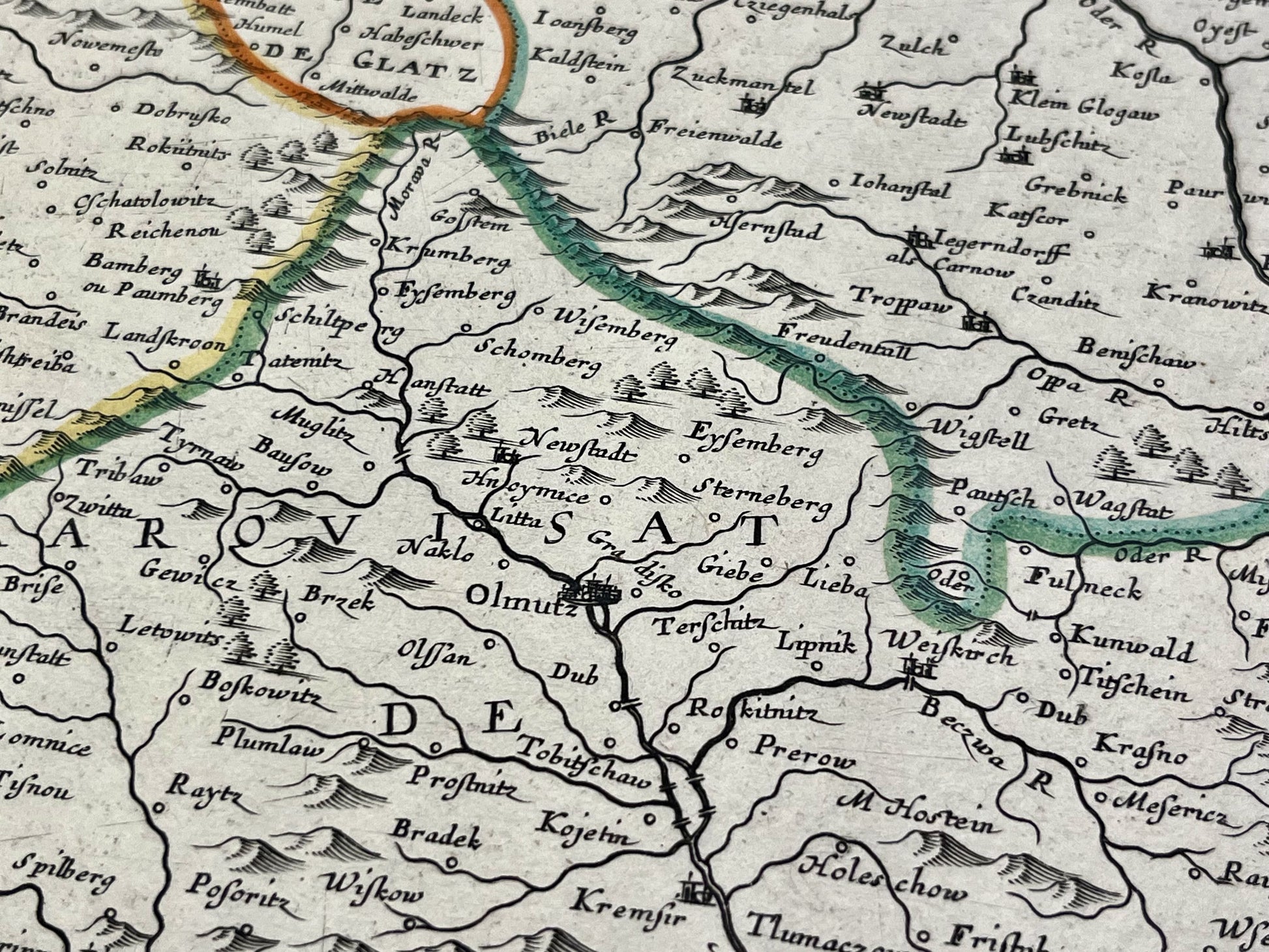 Carte geographique ancienne Boheme Moravie