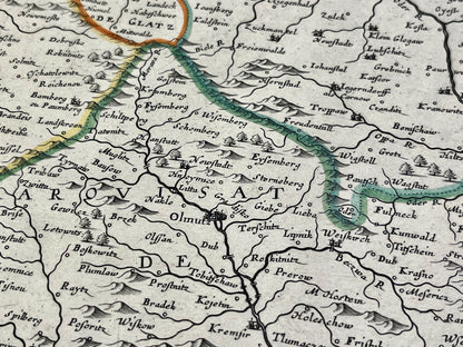 Carte geographique ancienne Boheme Moravie