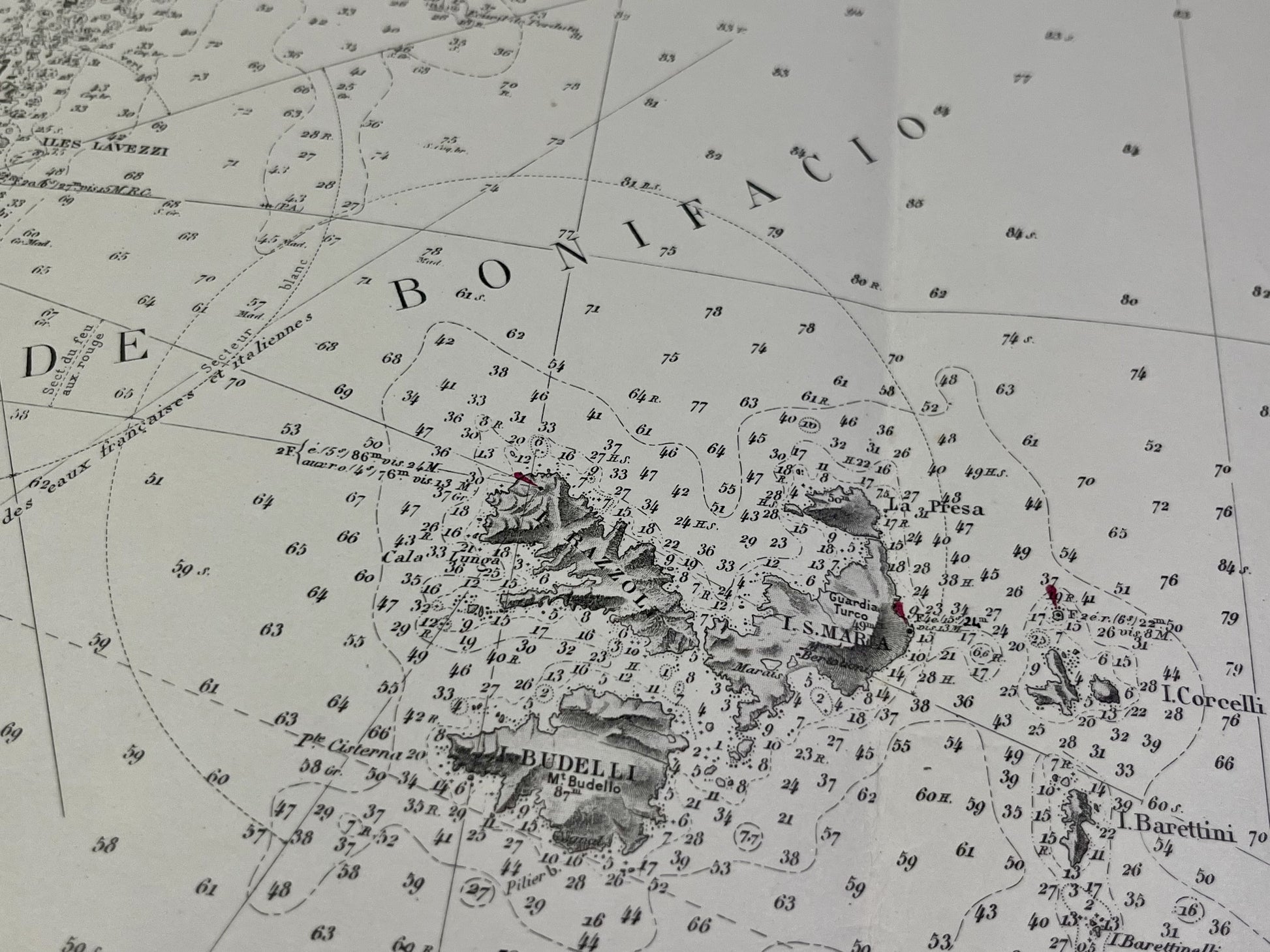 Carte geographique ancienne Bouches Bonifacio