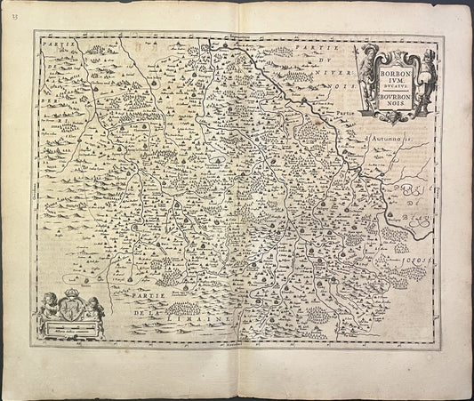 Carte geographique ancienne Bourbonnais