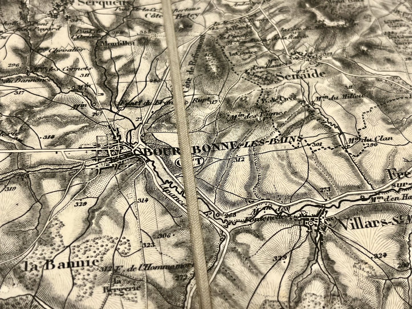 Carte geographique ancienne Bourbonne-les-Bains