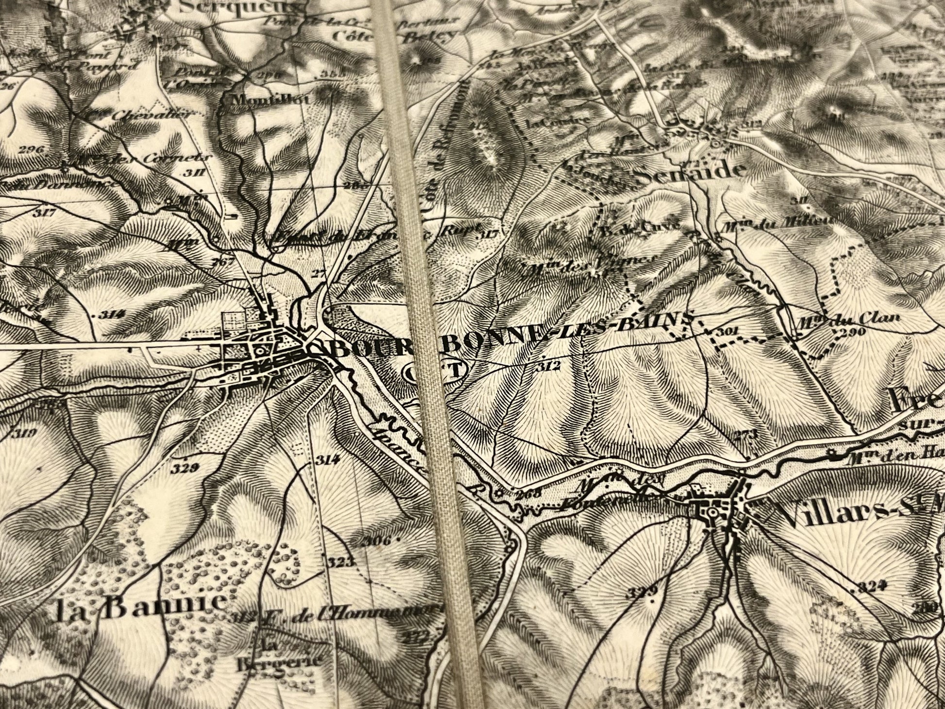 Carte geographique ancienne Bourbonne-les-Bains