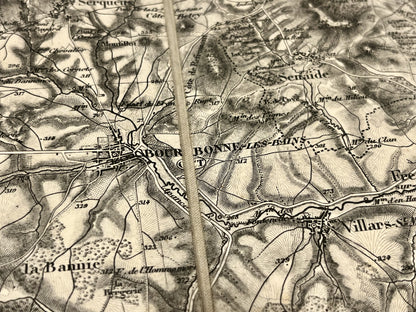 Carte geographique ancienne Bourbonne-les-Bains