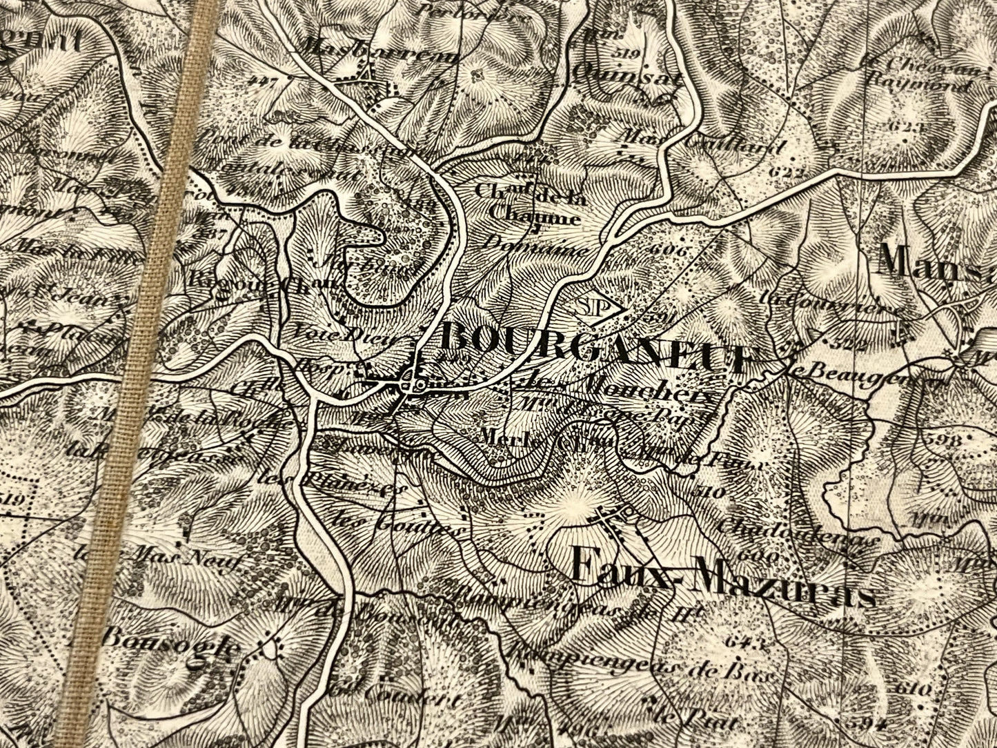 Carte geographique ancienne Bourganeuf