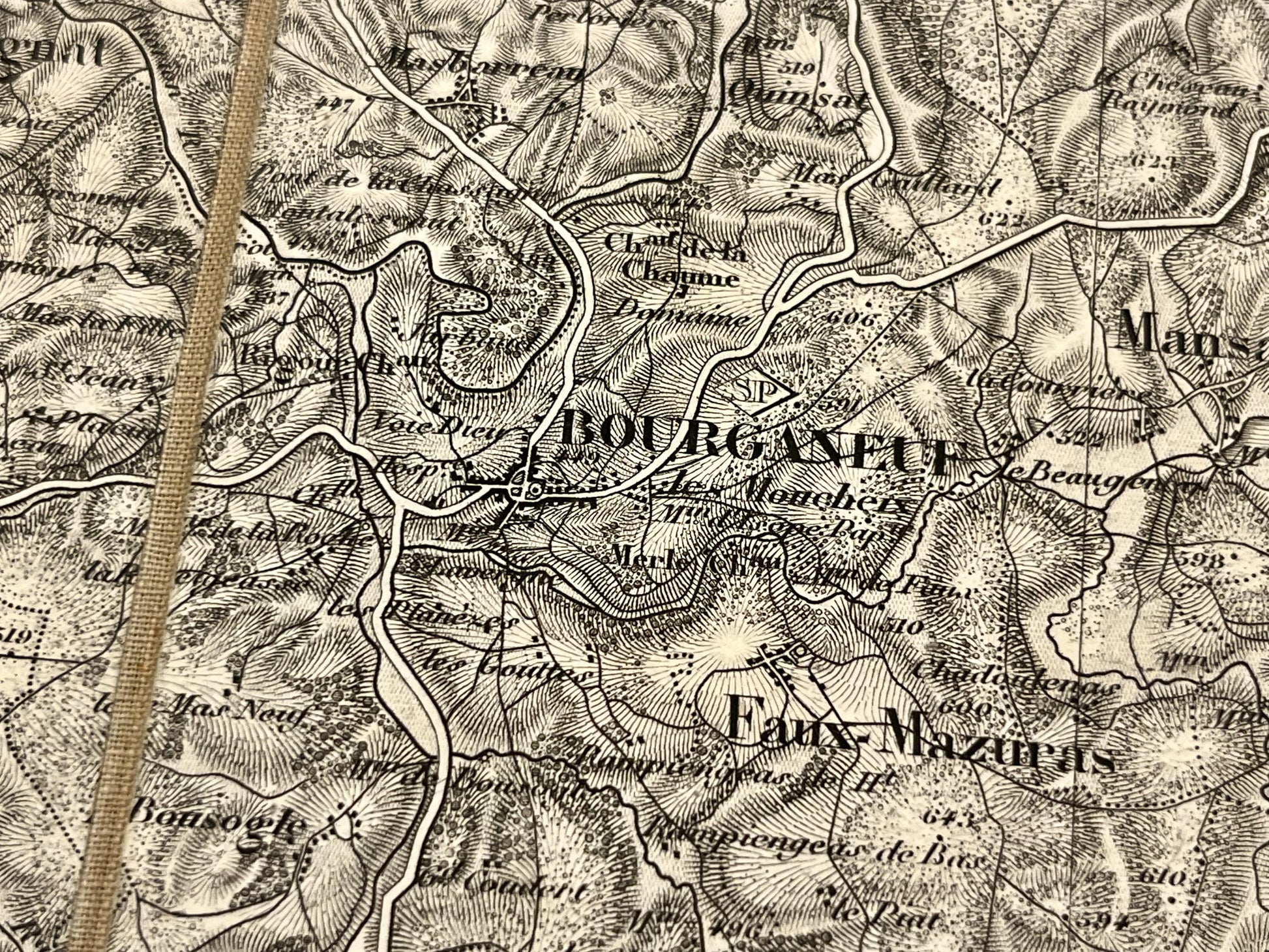 Carte geographique ancienne Bourganeuf