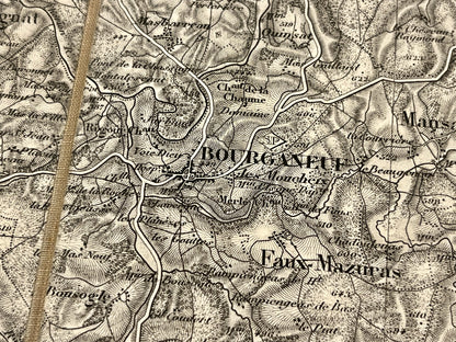 Carte geographique ancienne Bourganeuf