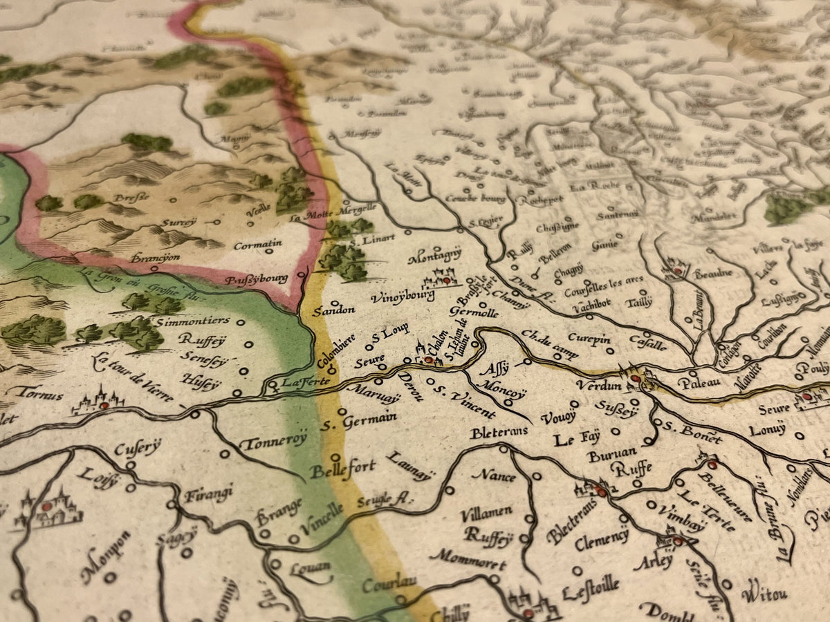 Carte geographique ancienne Bourgogne par Mercator