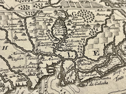 Carte geographique ancienne Calcutta Bengale