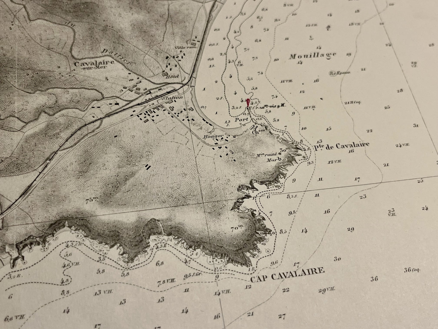 Carte geographique ancienne Calvaire-sur-Mer